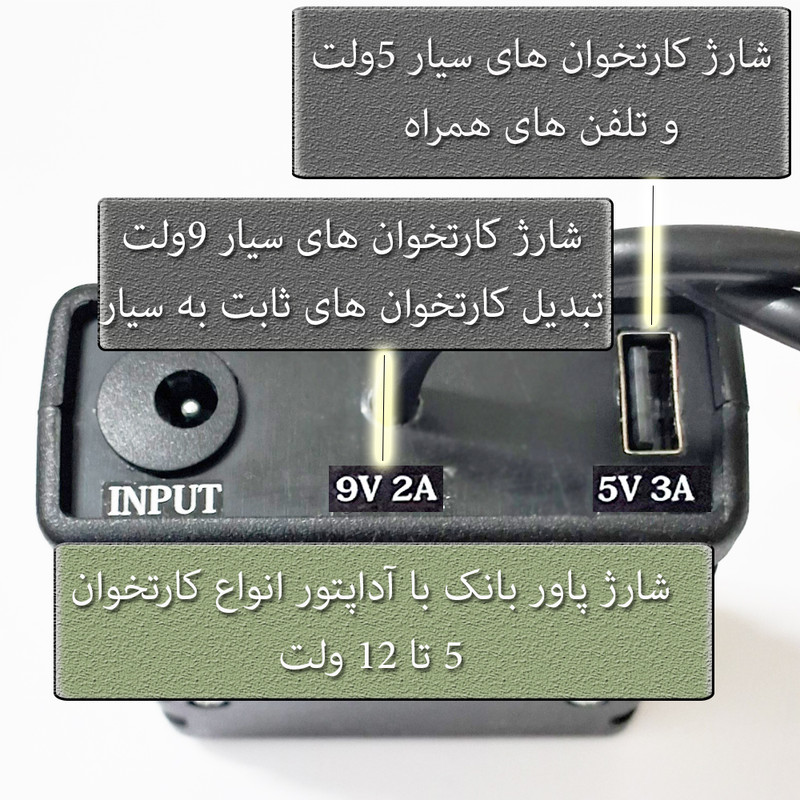 پاوربانک کارتخوان سیار و ثابت مدل 5&9
