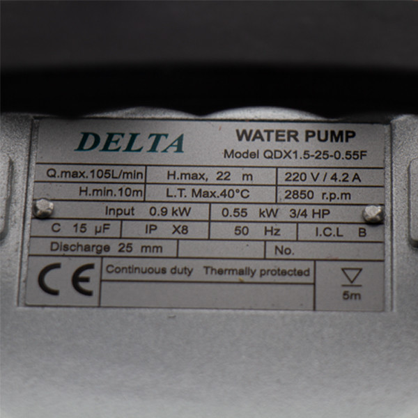 پمپ کف کش دلتا مدل QDX 1.5-17-0.37 F