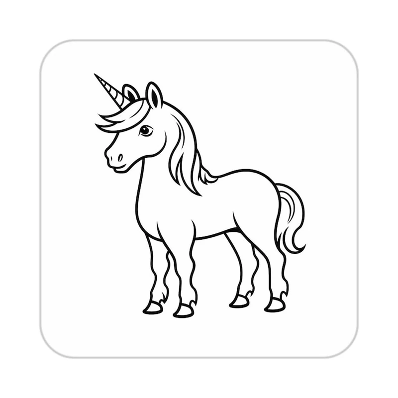 زیر لیوانی کاکتی طرح اسب تک شاخ و یونیکورن مدل mp30038