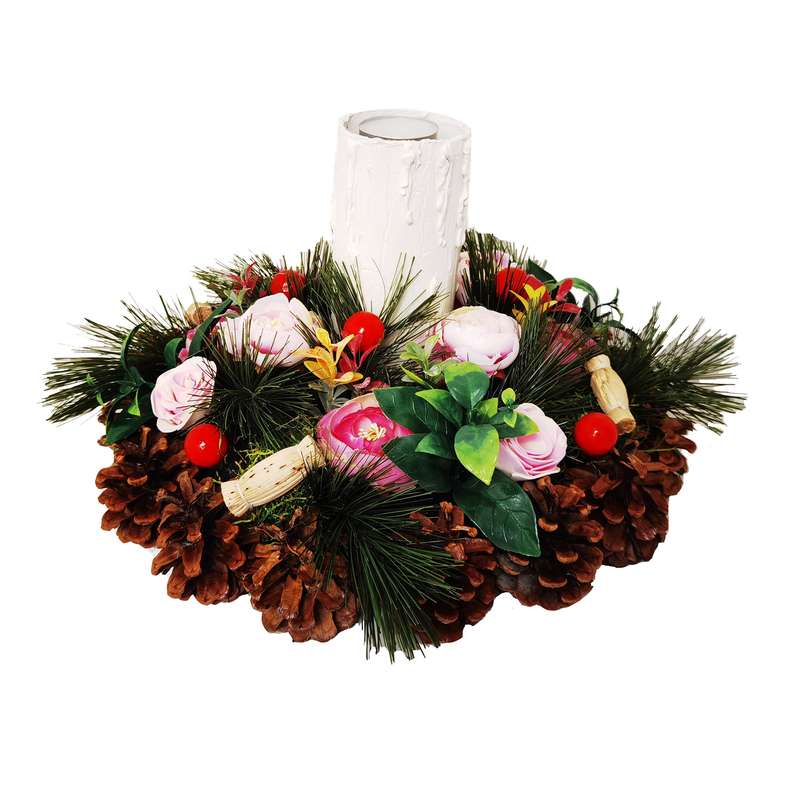 حلقه گل مصنوعی دکوفلاورز مدل Candle