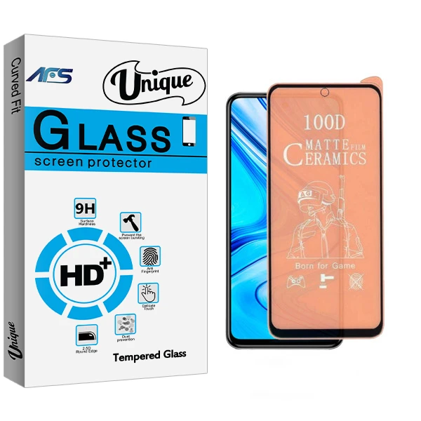 محافظ صفحه نمایش سرامیکی  ای اف اس مدل Unique Glass مناسب گوشی موبایل شیائومی Redmi Note 9S / Note 9 Pro