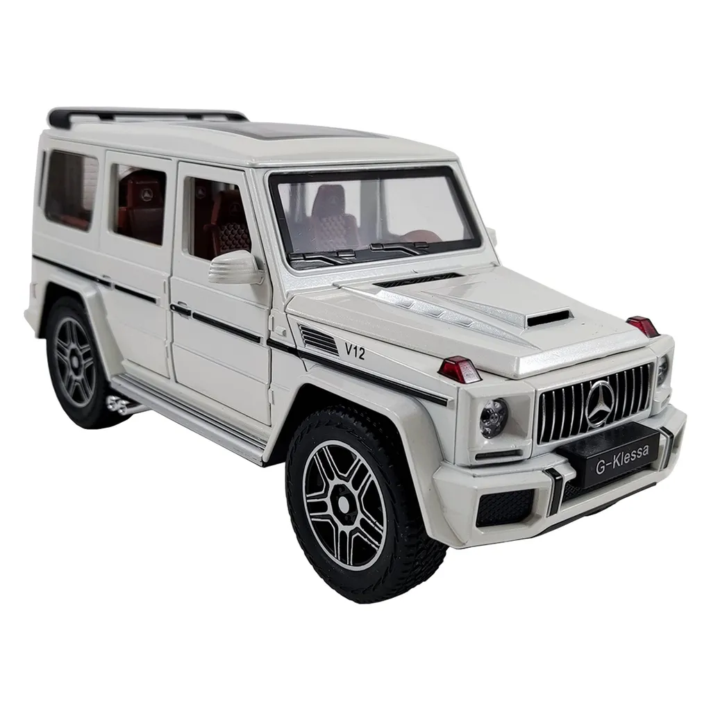 ماشین بازی سواری مدل بنز G class مقیاس 1:24 فلزی با طراحی الهام‌گرفته از نمونه واقعی و چهار چرخ