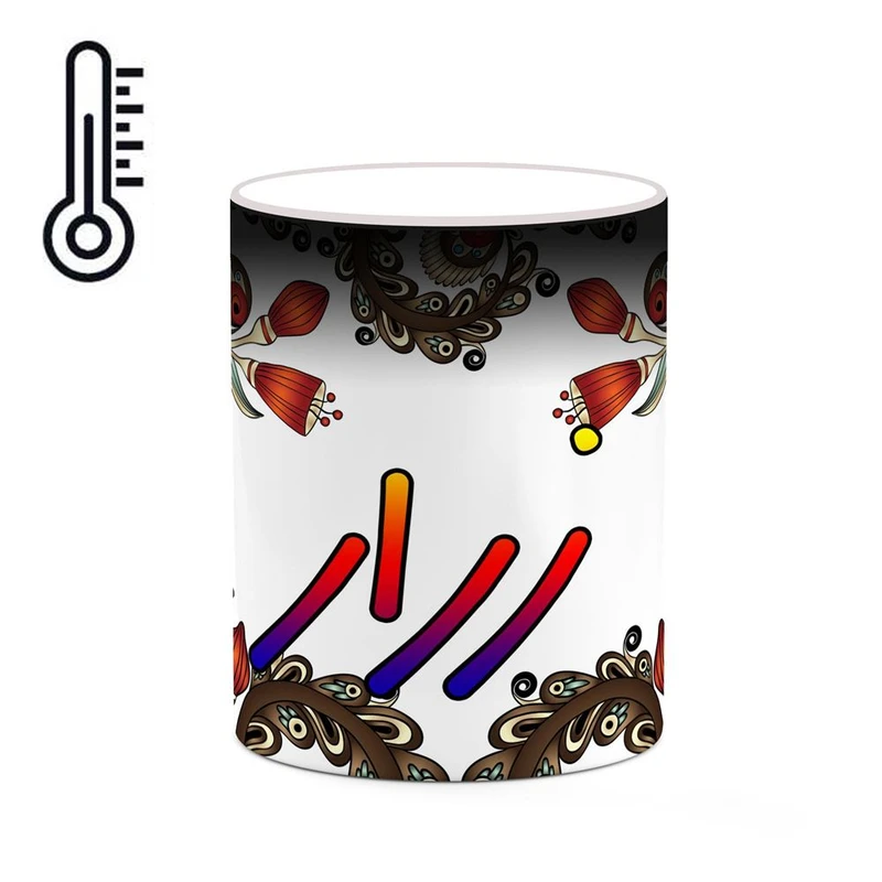 ماگ حرارتی کاکتی مدل اسم زرار طرح سنتی گل و بته کد mgh45375