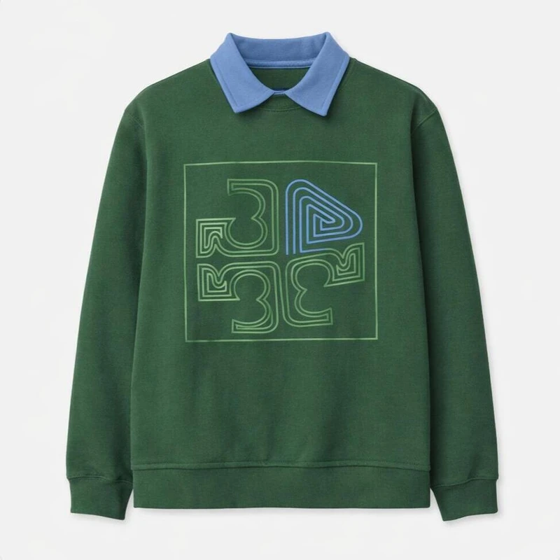 سویشرت مردانه مدل دورس سه نخ یقه دار ami