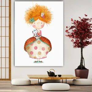 تابلو بوم طرح نقاشی مدل دختر مو فرفری کد GR912