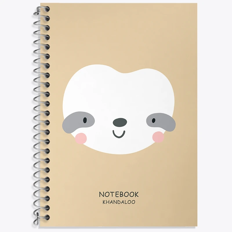 دفتر زبان 50 برگ خندالو مدل دو خط طرح تنبل کیوت کد N1159