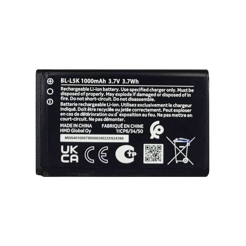 باتری موبایل مدل BL-L5K ظرفیت 1000 میلی آمپر ساعت مناسب برای گوشی موبایل نوکیا 105 2023