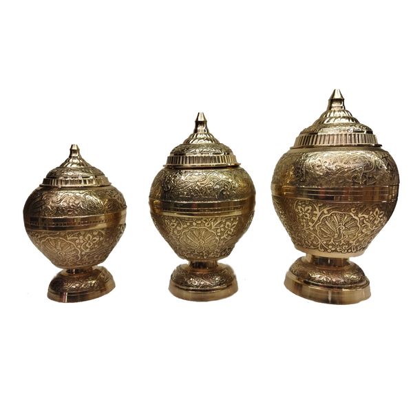 بانکه برنزی طرح طاووس مدل هندی کد 75 بسته 3 عددی