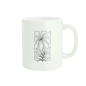 ماگ پاد آفرین مدل گل بی رنگ کد 1036