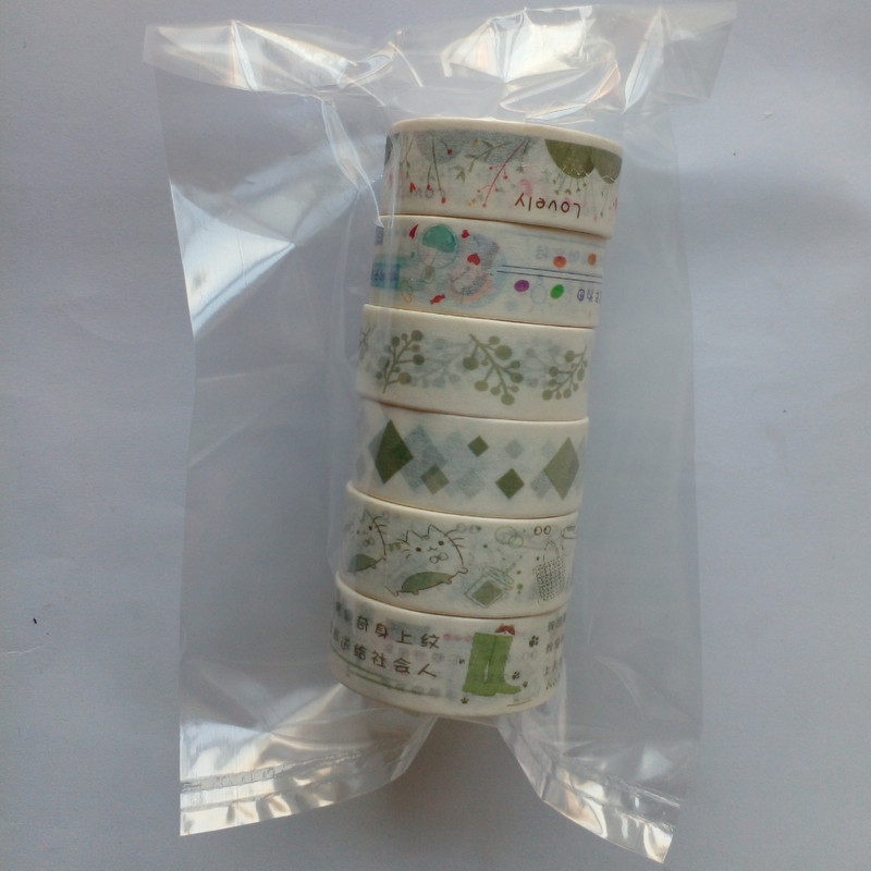 چسب نواری مدل واشی کد 105X عرض 1.5 سانتی متر مجموعه 6 عددی