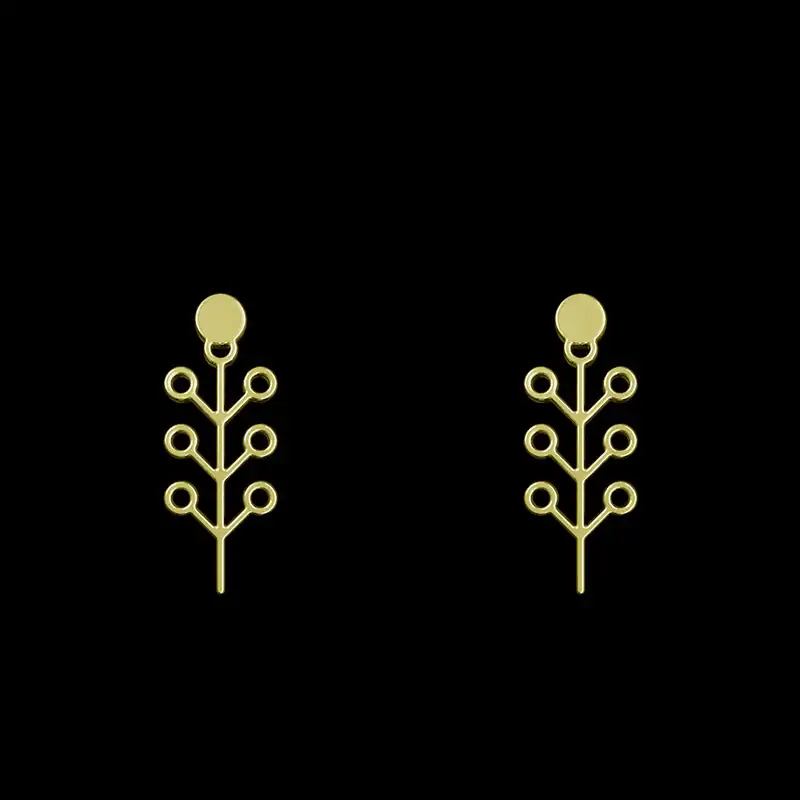 گوشواره طلا 18 عیار زنانه مدوپد مدل برگ کد GA1-15975