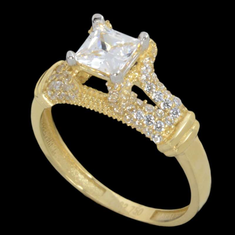 انگشتر طلا 18 عیار زنانه طلای مستجابی مدل 67130 سایز 55