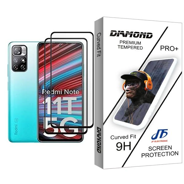 محافظ صفحه نمایش جی اف مدل Diamond Glass MIX002 مناسب برای گوشی موبایل شیائومی Redmi Note 11T 5G بسته دو عددی