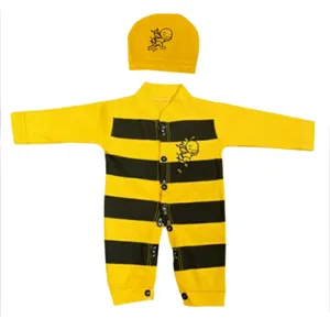 ست سرهمی و کلاه نوزادی مدل زنبوری کد 43