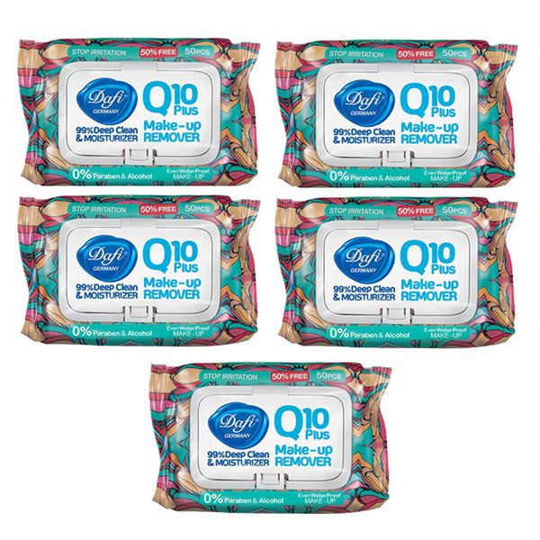 دستمال مرطوب پاک کننده آرایش Q10 مجموعه 5 عددی - - 3