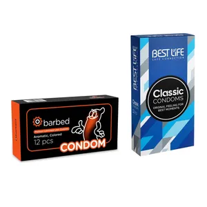 کاندوم بست لایف مدل Classic بسته 12 عددی به همراه کاندوم Condom مدل Barbed بسته 12 عددی