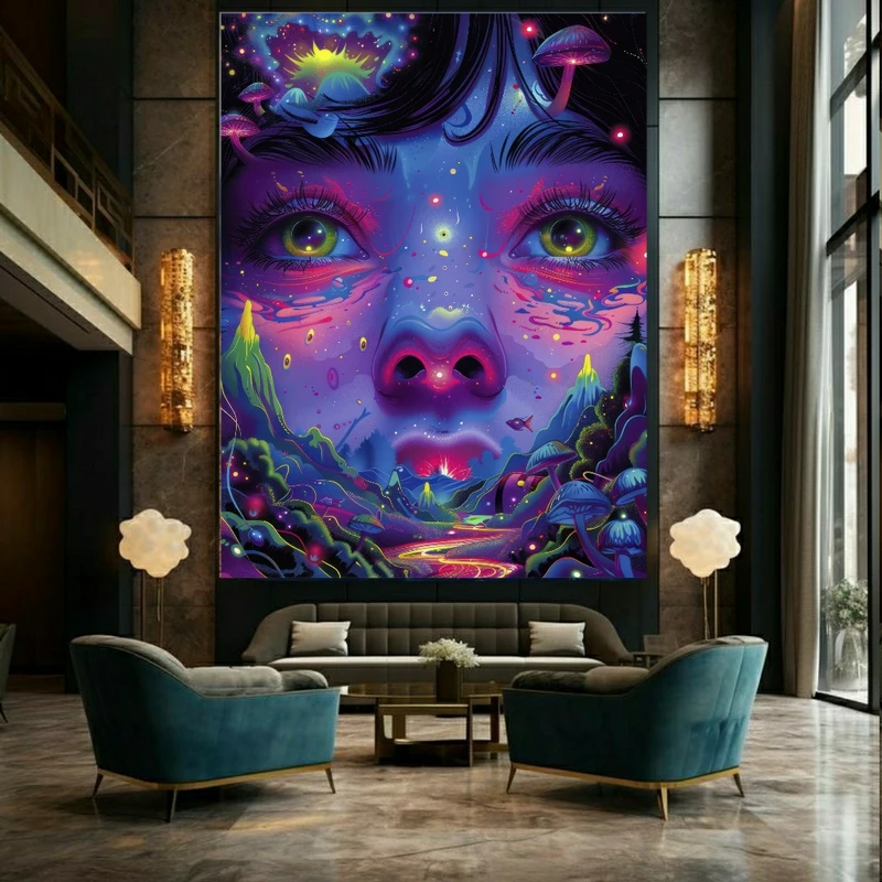 پوستر دیواری طرح چهره طبیعت مدل دختر فانتزی کد AR304280