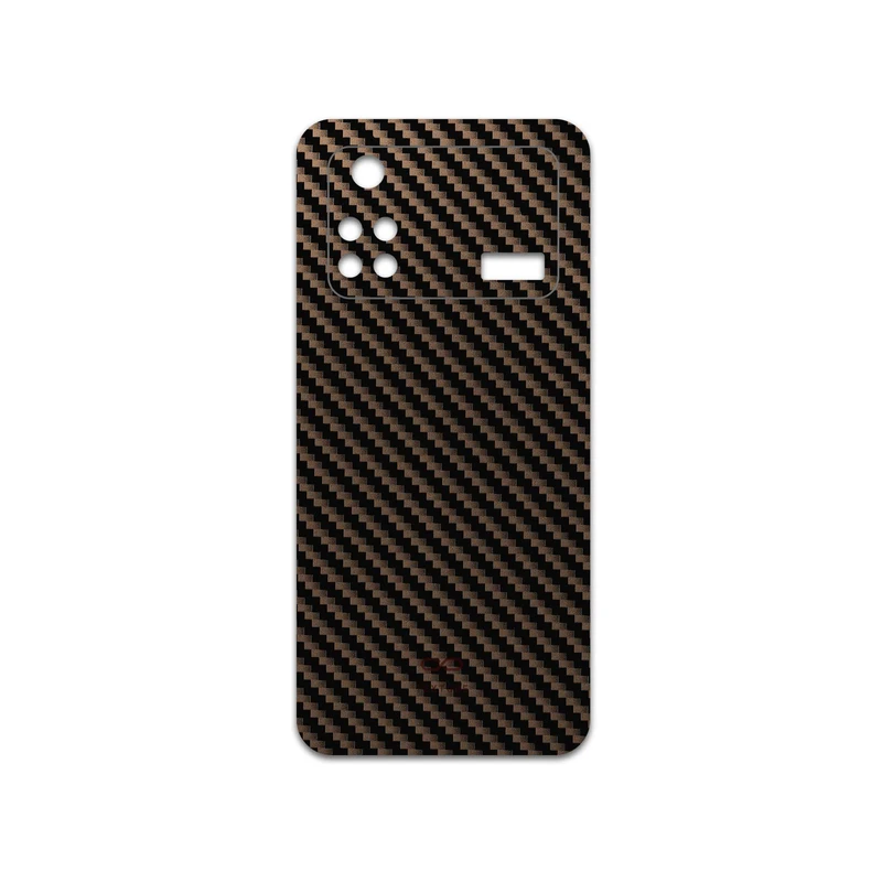 برچسب پوششی ماهوت مدل Glossy-Brown-Fiber مناسب برای گوشی موبایل شیائومی Poco M4 Pro 4G