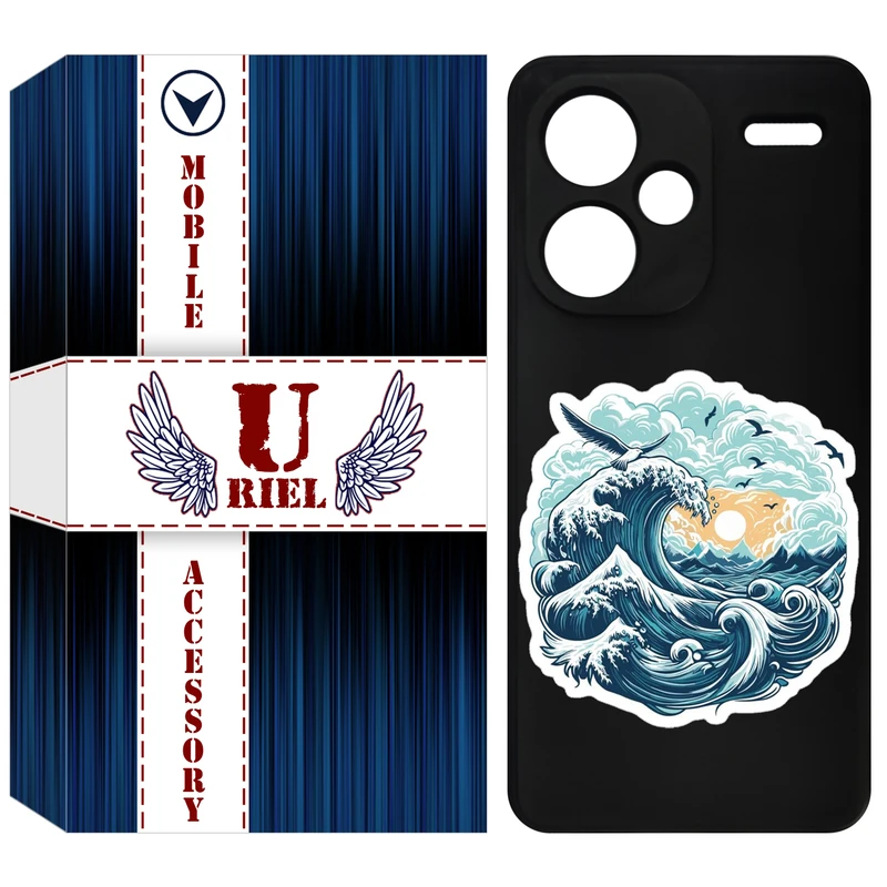 کاور یوریل مدل KSH کد 99 طرح موج دریا مناسب برای گوشی موبایل شیائومی Redmi Note 13 Pro Plus