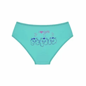 شورت زنانه مدل نخ پنبه اسلیپ گربه رنگ آبی