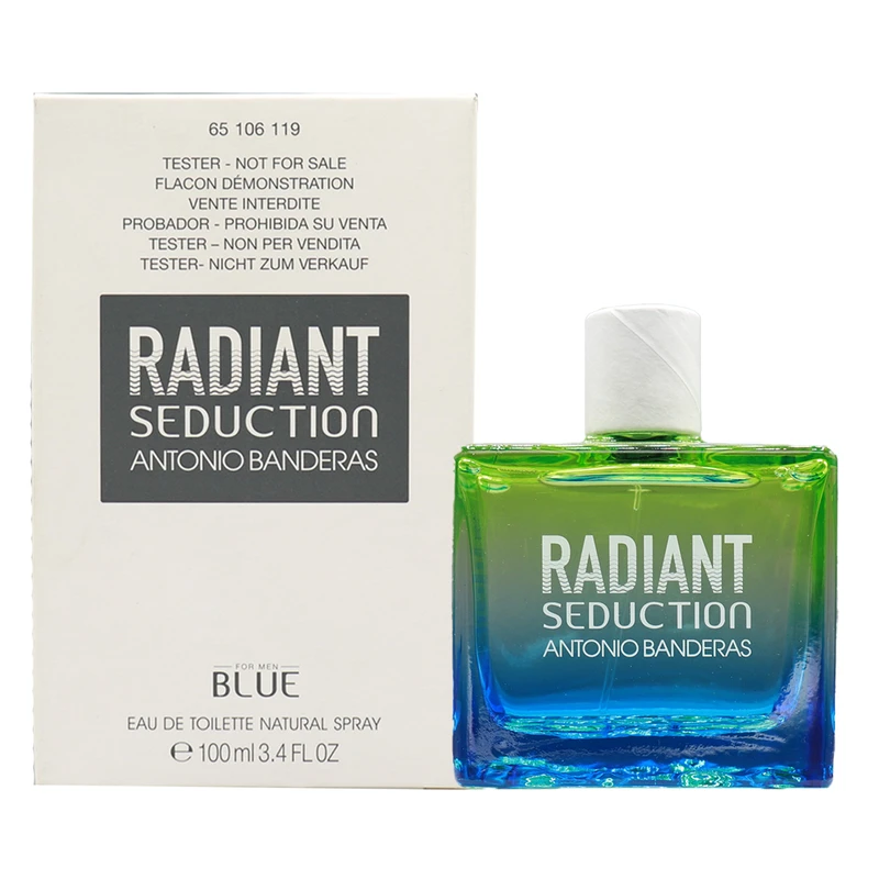 تستر ادو تویلت مردانه آنتونیو باندراس مدل RADIANT SEDUCTION BLUE با رایحه خنک حجم 100 میلی لیتر