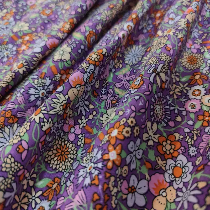 دامن چیندار زنانه مدل نخی رنگ بنفش