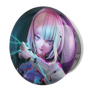 آینه جیبی خندالو طرح لوسی انیمه سایبرپانک مدل تاشو کد 24002 