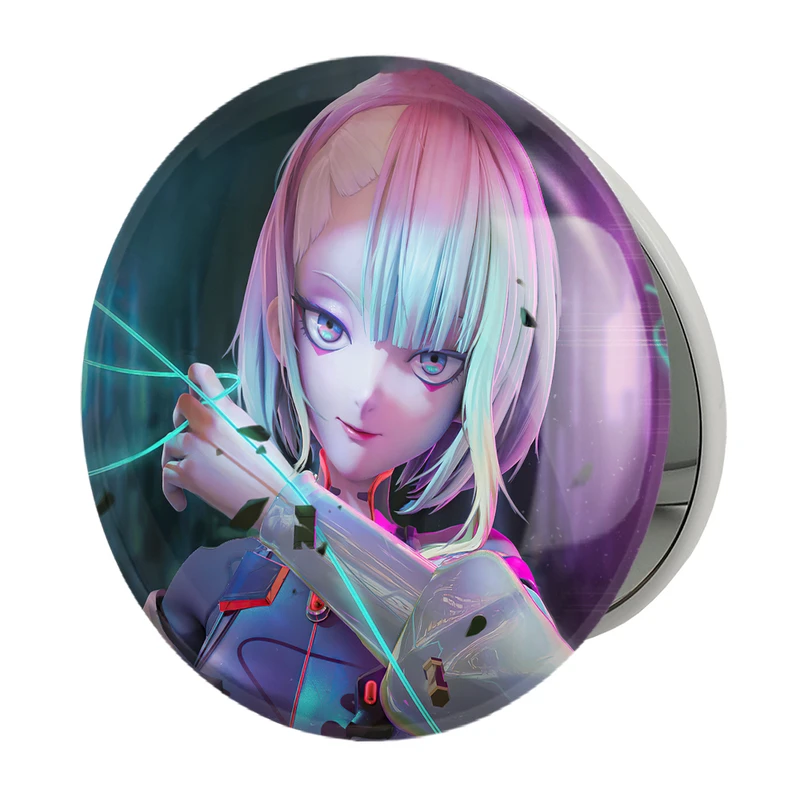 آینه جیبی خندالو طرح لوسی انیمه سایبرپانک مدل تاشو کد 24002 