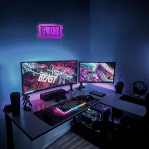 چراغ دیواری نئون دیزاین طرح Pubg-Logo_PR