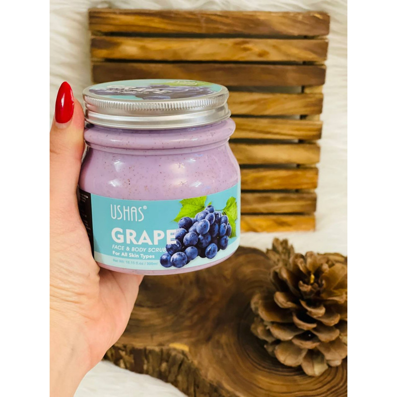 اسکراب لایه بردار پوست یوشاس مدل grape حجم 300 میلی لیتر