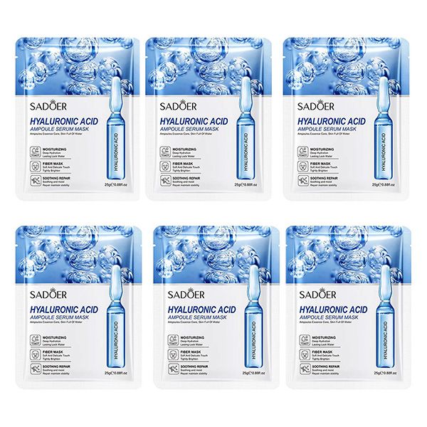 ماسک صورت سادور مدل هیالورونیک اسید وزن 25 گرم بسته 6 عددی -  - 1