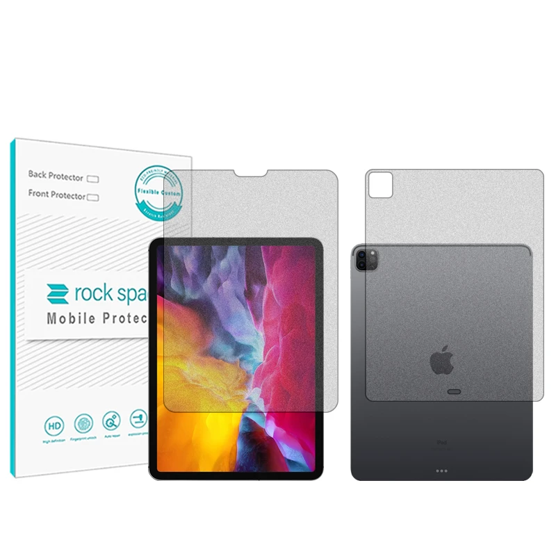 محافظ صفحه نمایش مات راک اسپیس مدل HyMTT مناسب برای تبلت اپل iPad Pro 12.9 (2020) به همراه محافظ پشت تبلت