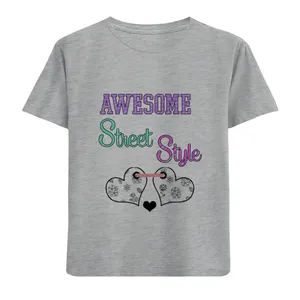 تی شرت آستین کوتاه دخترانه مدل تایپوگرافی D137