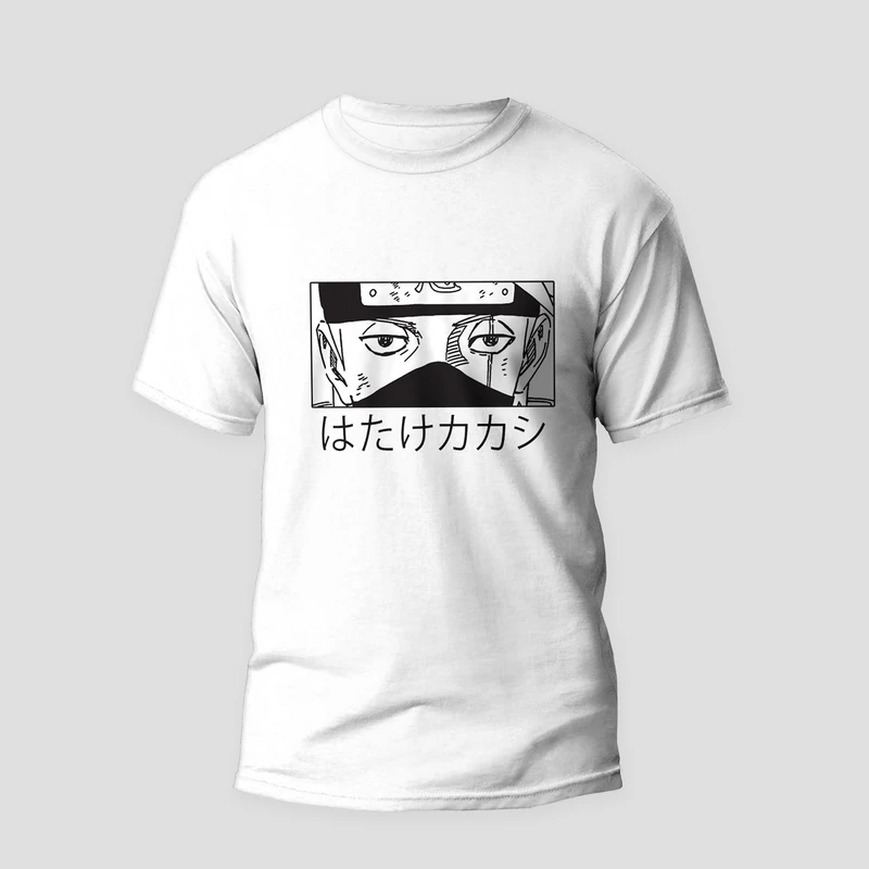 تی شرت آستین کوتاه مردانه مدل انیمه ای ناراتو طرح کاکاشی کد anm035