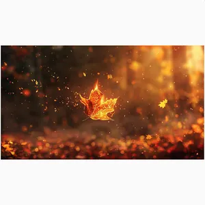 فرش پارچه‌ای مدل فرشینه طرح برگ پاییزی کد AR3059064