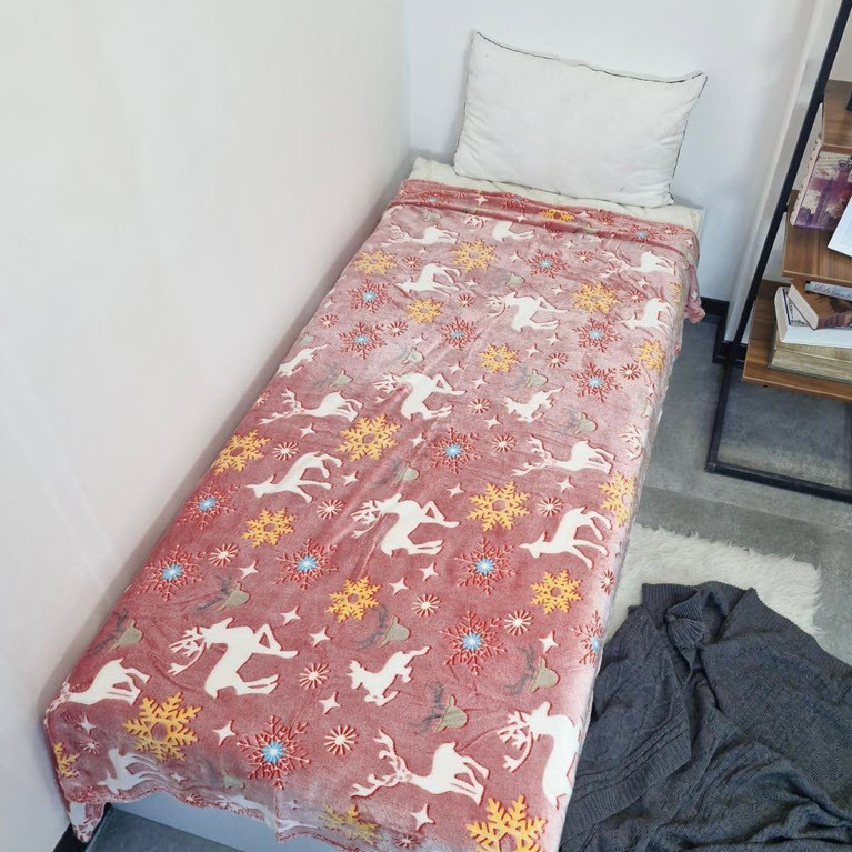 پتو مسافرتی 2 نفر مدل گوزن زمستانی سایز 210x200 سانتی‌متر