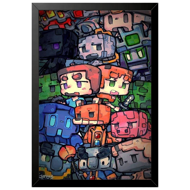 تابلو بکلیت طرح گیمینگ ماینکرفت Minecraft مدل B-po2244 فریم مشکی