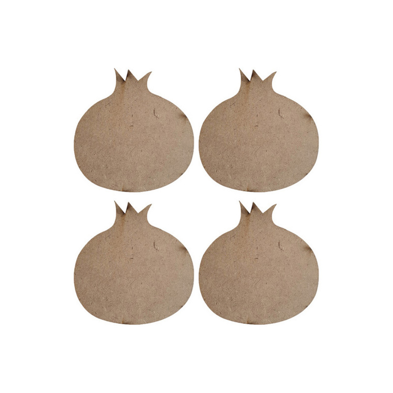 تخته چوب مدل خام انار یلدا مجموعه 4 عددی