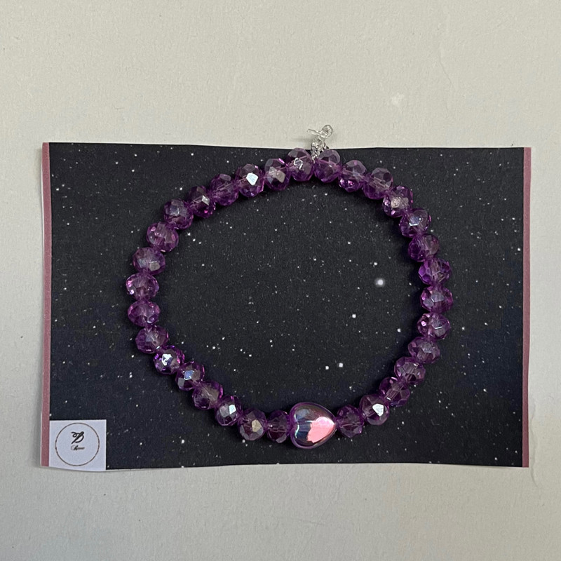 دستبند دخترانه مدل نگینی طرح قلب کد 766