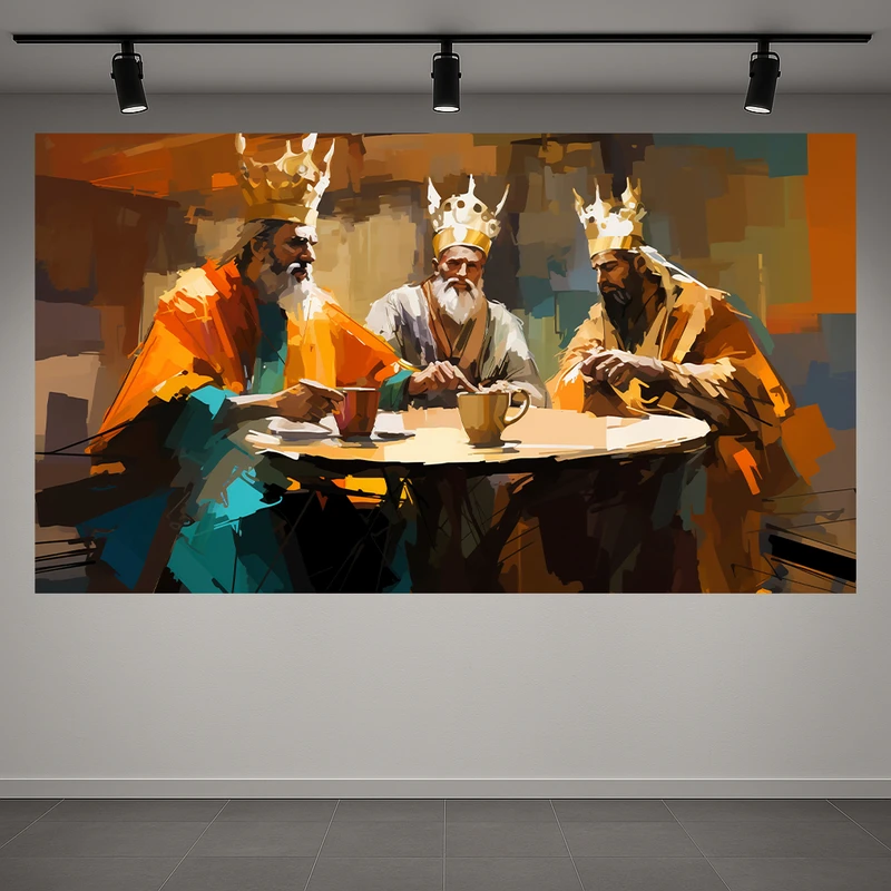 تابلو بوم طرح مخمل میمهانی مدل پادشاهان کد AR3059223