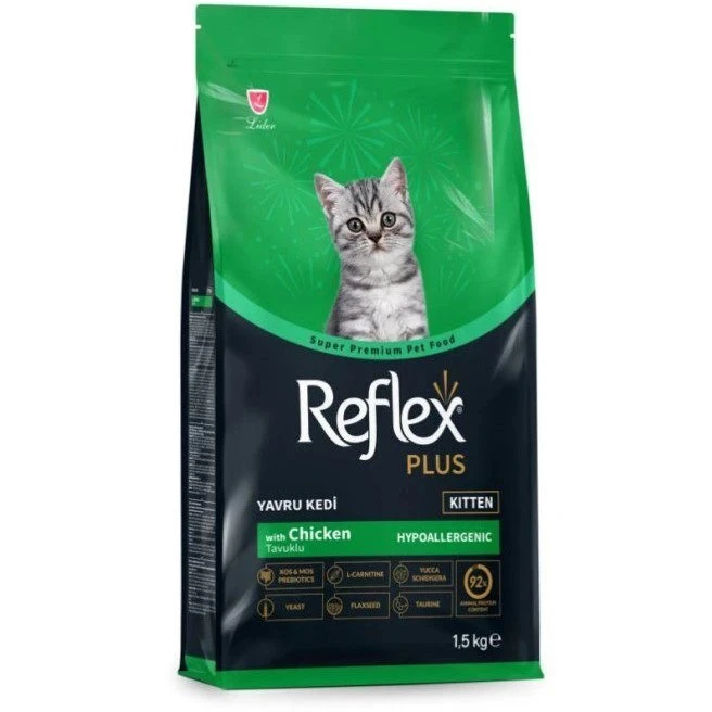 غذا خشک گربه نابالغ رفلکس مدل هایپوالرژنیک طعم مرغ وزن 15 کیلوگرم