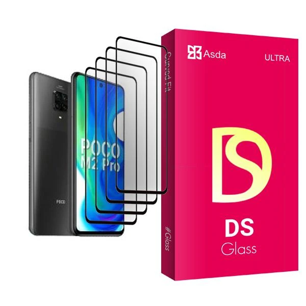 محافظ صفحه نمایش آسدا مدل DS Glass MIX004 مناسب برای گوشی موبایل شیائومی Poco M2 Pro بسته چهار عددی