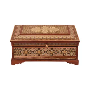 جعبه جواهرات تمام خاتم کاری مدل کلبه ای کد 22