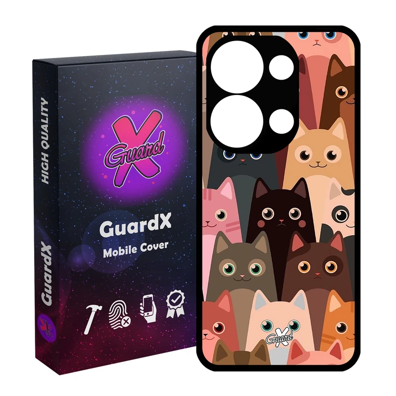کاور گارد ایکس طرح Cat مدل Glass10067 مناسب برای گوشی موبایل شیائومی Redmi Note 13 Pro 4G / Poco M6 Pro 4G