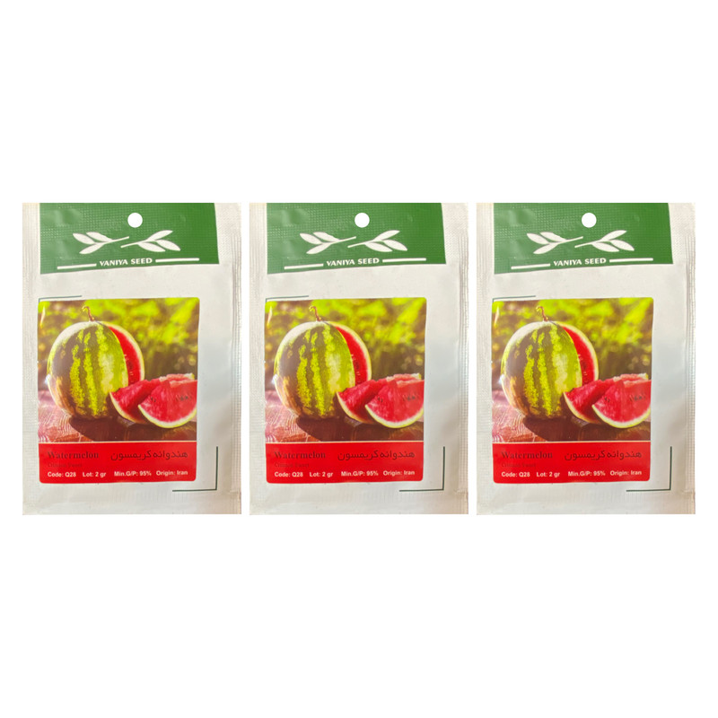 بذر هندوانه کریمسون وانیا مدل Watermelon Crimson sweet بسته 3 عددی