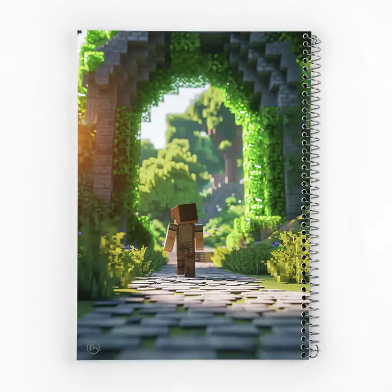 دفتر زبان 50 برگ مدوپد مدل دو خط طرح ماینکرفت minecraft کد DF14027