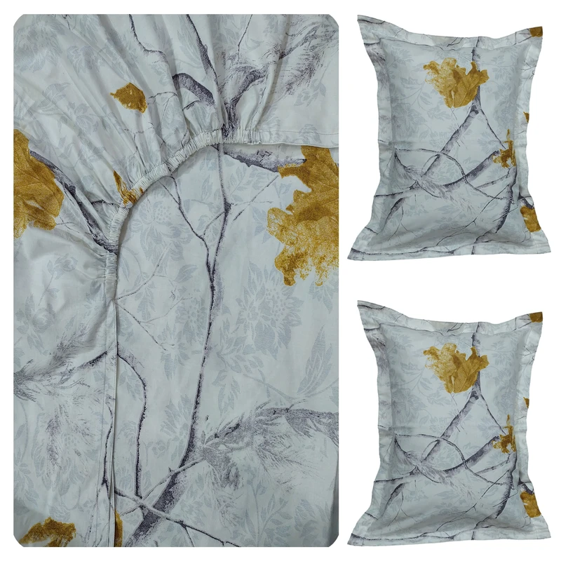 سرویس ملحفه دو نفره 3 تکه پانیذ پود مدل پاییز