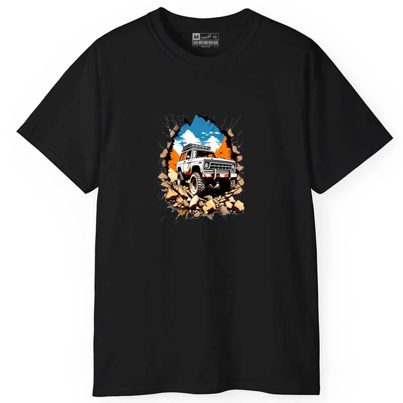 تی شرت آستین کوتاه مردانه پاد آفرین مدل ماشین آفرودی کد 0673