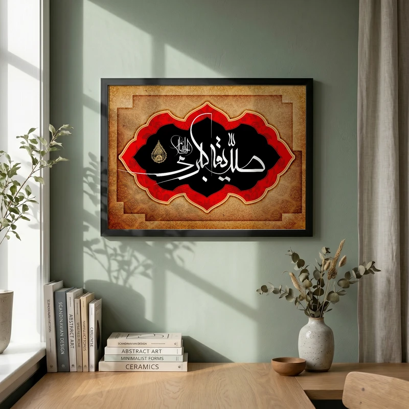 تابلو طرح صدیقه کبری علیها السلام مدل G14442 فریم مشکی