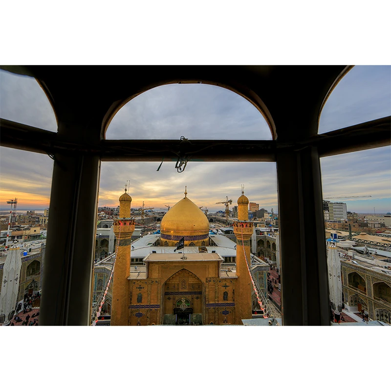 تابلو شاسی مدل نجف گنبد منور حرم امام علی (ع) کد 14
